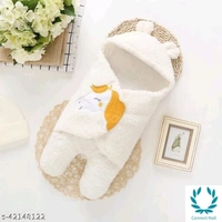 New Born Baby Combo Pack Hooded Wearale Wrapper And Baby Bath towel